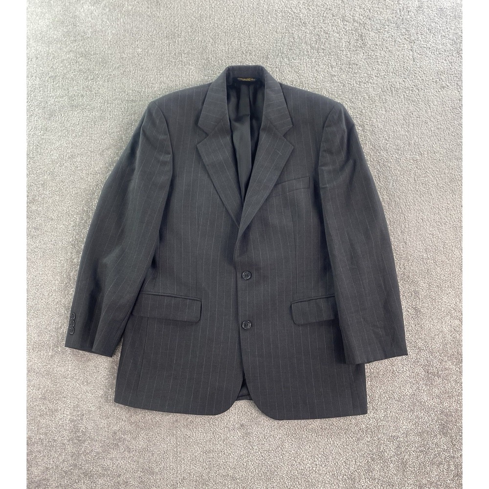 Brooks Brothers Suit Jacket 39 R Gray Wool Striped Luxury Designer Brooksease